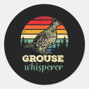 Mens Retro Ruffed Grouse Whisperer Bird Hunting Bi Runder Aufkleber