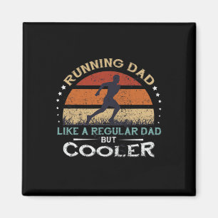 Mens Retro Running Vater Apparel Vatertag Geburt Magnet