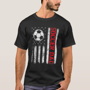 Mens Retro Soccer Vater Amerikanische Flagge 4th J T-Shirt