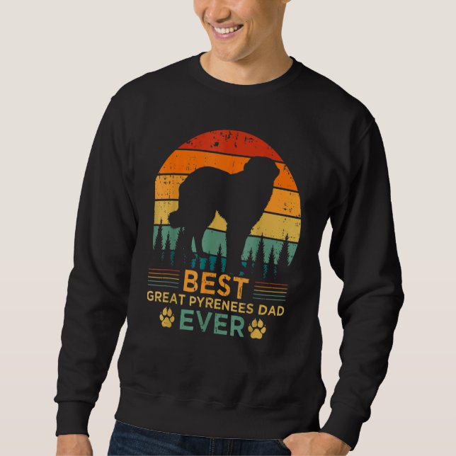 Mens Retro Style Best Great Pyrenäen Vater Ever Fa Sweatshirt (Vorderseite)