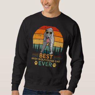 Mens Retro Style Best Irish Wolfhound Vater je Fet Sweatshirt
