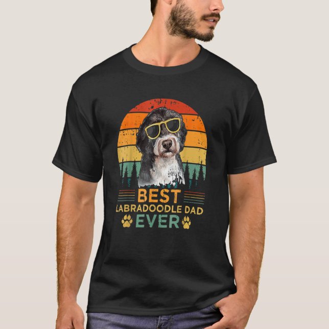 Mens Retro Style Best Labradoodod Vater je Vater' T-Shirt (Vorderseite)