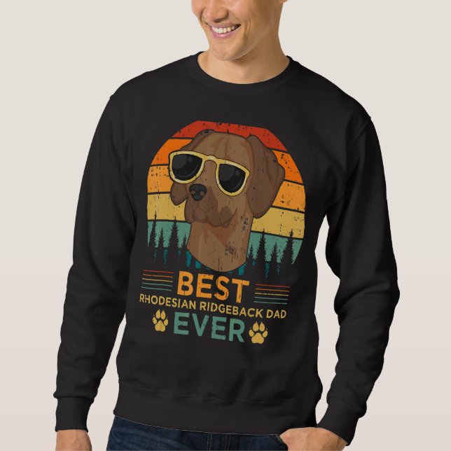 Mens Retro Style Best Rhodesian Ridgeback Vater je Sweatshirt (Vorderseite)