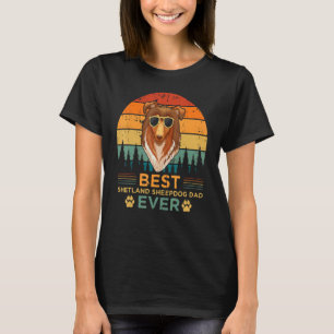 Mens Retro Style Best Shetland Sheepdog Vater Ever T-Shirt