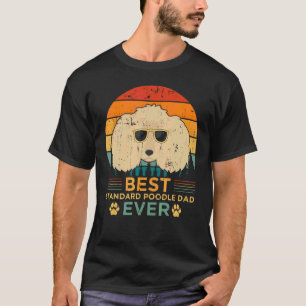 Mens Retro Style Best Standard Poodle Vater je Fet T-Shirt