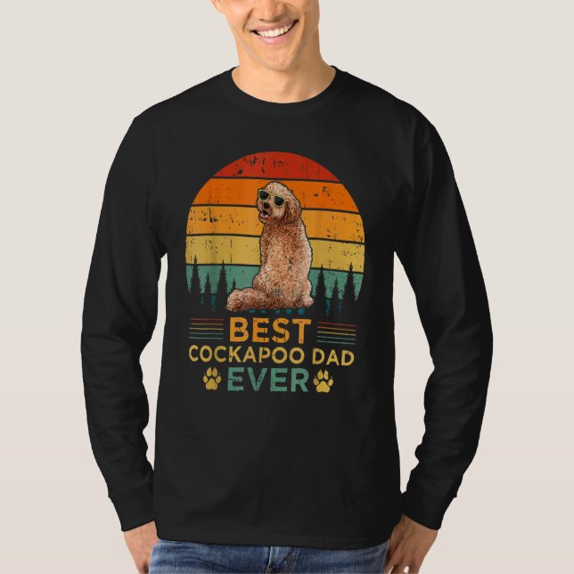 Mens Retro Style Bester Cockapoo Vater je Vater D T-Shirt (Vorderseite)