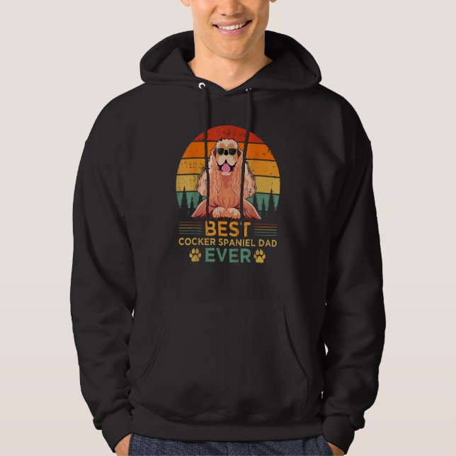 Mens Retro Style Bester Cocker Spanier Vater je Fa Hoodie (Vorderseite)
