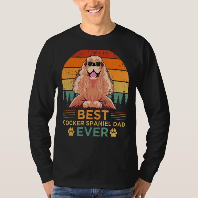 Mens Retro Style Bester Cocker Spanier Vater je Fa T-Shirt (Vorderseite)