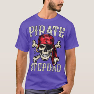 Mens Retro Style Skull Skeleton Pirate Stepdad Fat T-Shirt