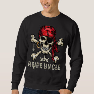 Mens Retro Style Skull Skelett Pirate Onkel Fathe Sweatshirt