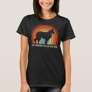Mens Retro Style Vintag Best Border Collie Vater E T-Shirt