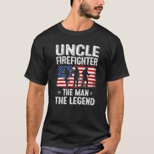 Mens Retro US Flag Vatertag Onkel Feuerwehrmann T-Shirt