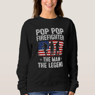 Mens Retro US Flag Vatertag Pop Pop Feuerwehr Sweatshirt