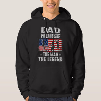 Mens Retro US Flag Vatertag Vater Nurse The Lege Hoodie