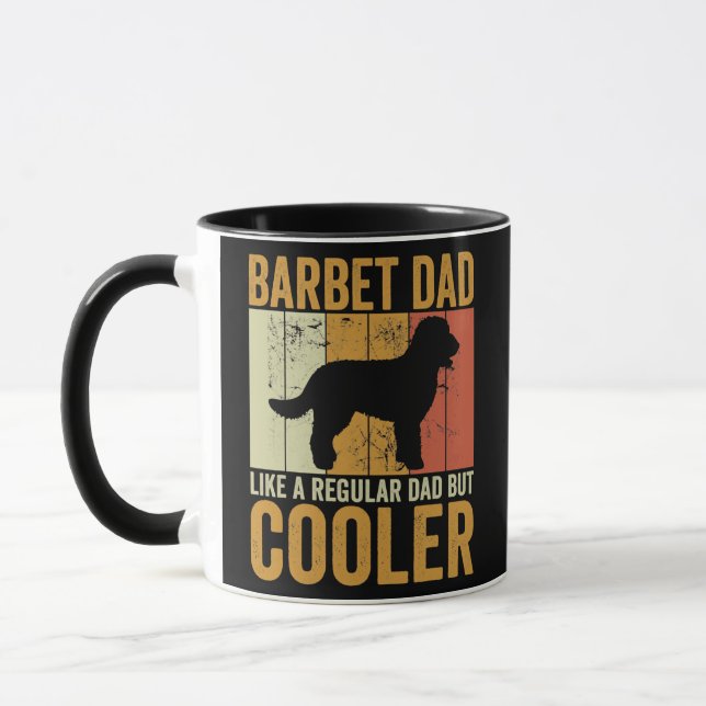 Mens Retro Vathers Day Barbet Vater Hundebesitzer  Tasse (Links)