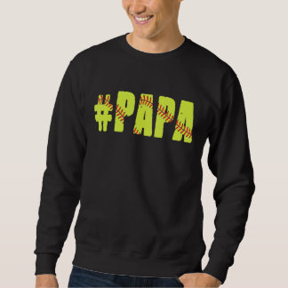 Mens Retro Vathers Day Men Softball Papa Softball Sweatshirt