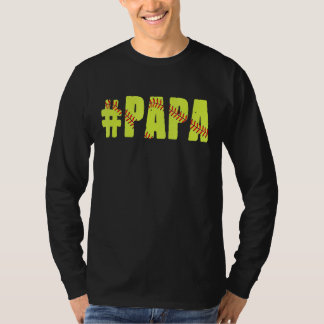 Mens Retro Vathers Day Men Softball Papa Softball T-Shirt