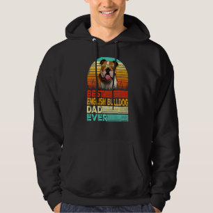 Mens Retro Vintag Best English Bulldog Vater je F Hoodie
