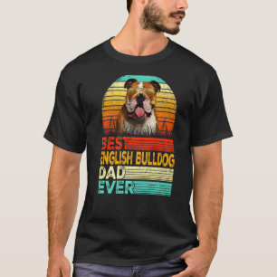 Mens Retro Vintag Best English Bulldog Vater je F T-Shirt