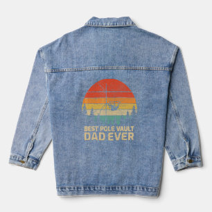 Mens Retro Vintag Best Pole Vault Vater je Vater Jeansjacke