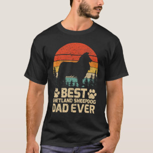 Mens Retro Vintag Best Shetland Sheepdog Vater je T-Shirt