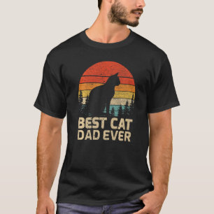Mens Retro Vintag Beste Katze Vater je Vatertag T-Shirt