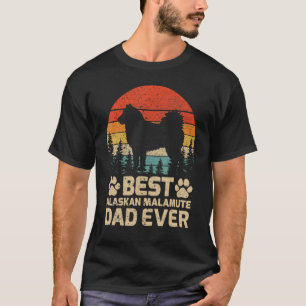 Mens Retro Vintag Bester Alaskan Malamute Vater je T-Shirt
