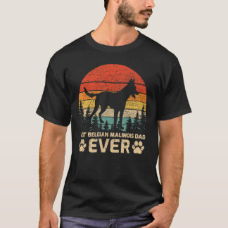 Mens Retro Vintag Bester belgischer Malinois-Vater T-Shirt