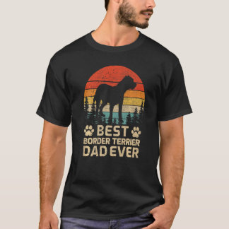 Mens Retro Vintag Bestes Border Terrier Vater Ever T-Shirt