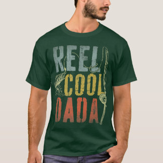 Mens Retro Vintag Reel Cool Dada Fishing Fathers T-Shirt