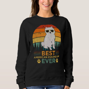 Mens Retro Vintag Sunset Best American Eskimo Vate Sweatshirt