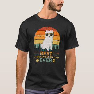 Mens Retro Vintag Sunset Best American Eskimo Vate T-Shirt