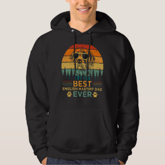 Mens Retro Vintag Sunset Best English Mastiff Vate Hoodie
