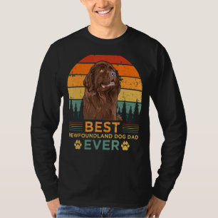 Mens Retro Vintag Sunset Best Neufundland Dog Da T-Shirt