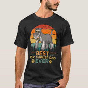 Mens Retro Vintag Sunset Bester Fox Terrier Vater T-Shirt