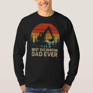 Mens Retro Vintage Bester Bagger Papa Aller Zeiten T-Shirt