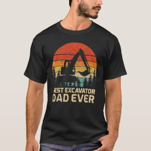 Mens Retro Vintage Bester Bagger Papa Aller Zeiten T-Shirt