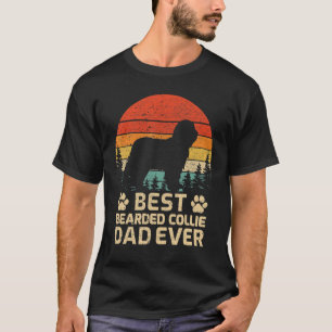 Mens Retro Vintage Bester Bearded Collie Dad Ever T-Shirt