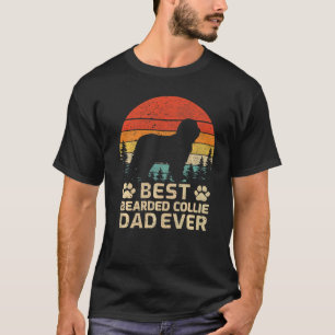 Mens Retro Vintage Bester Bearded Collie Dad Ever T-Shirt