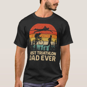 Mens Retro Vintage Bester Triathlon-Vater Aller Ze T-Shirt