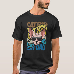 Mens Retro Vintage Coole Sphynx Katze Katze Vater T-Shirt