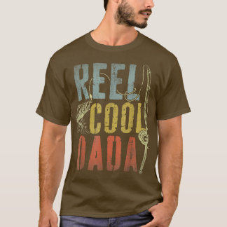 Mens Retro Vintage Reel Cool Dada Fishing Fathers  T-Shirt