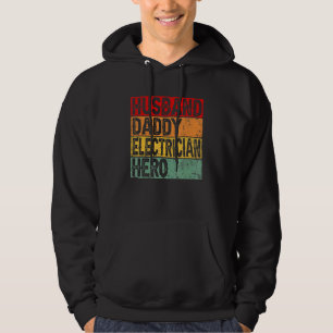 Mens Retro Vintagen Mann Daddy Electrician Fathe Hoodie