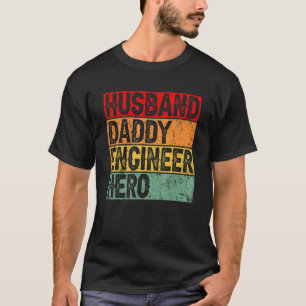 Mens Retro Vintagen Mann Daddy Engineer Vater T-Shirt