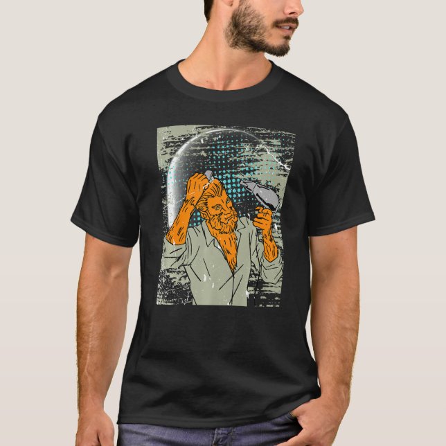 Mens Retro Wolf Outfit Halloween Werewolf   T-Shirt (Vorderseite)