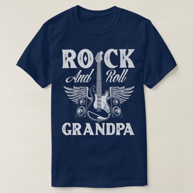 Mens Rock and Roll Grandpa Guitar Player Gift Gran T-Shirt (Design vorne)