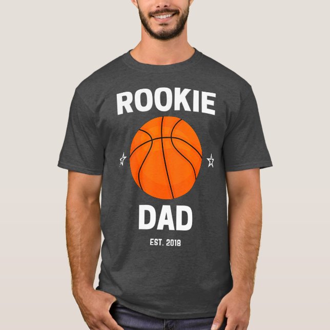 Mens Rookie Vater Basketball Lover 2018 New Dad to T-Shirt (Vorderseite)