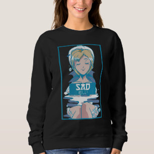 Mens Sad Vaporwave Ästhetische Fembolie Sweatshirt