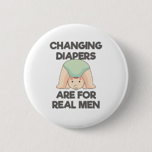 Mens SAHD Bleibe Zuhause-Vater Ändern Diapers Real Button