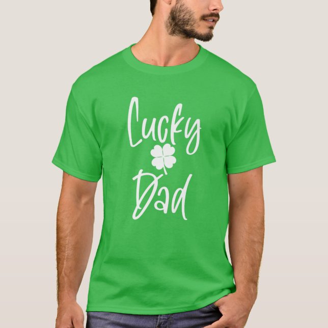 Mens Saint Patrick's Day Kleeblatt Lucky Vater Vat T-Shirt (Vorderseite)